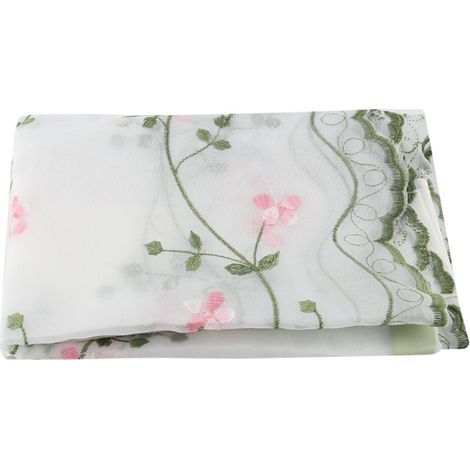Phefop Rideaux en Fil de Tulle, Voile Transparent Floral, Hauteur Réglable, 31,5 X 39,4 Pouces, Parfaits pour Le Salon, la Décoration de la Chambre à Coucher (80 150CM) (1/5)