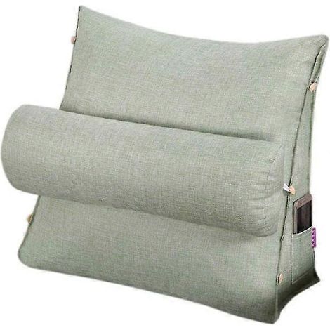 Reading and TV cushion, back wedge cushion with adjustable height and pockets, triangular back cushion (1/4)