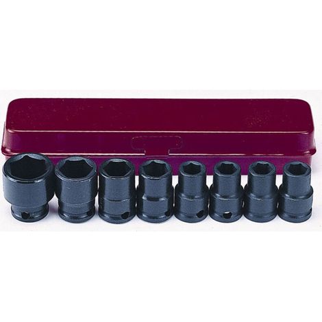Douilles a choc courtes 3/8 coffret de 8 douilles impact - Douilles a choc courtes 3/8 coffret de 8 douilles impact