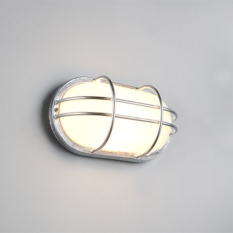 Applique murale extérieure industrielle TUMEN Trio grise métal grille E27 10W IP44 (1/3)