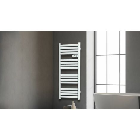 [JAMAIS UTILISE] Carrera radiateur seche-serviettes a lames plates 700w - Blanc (1/4)
