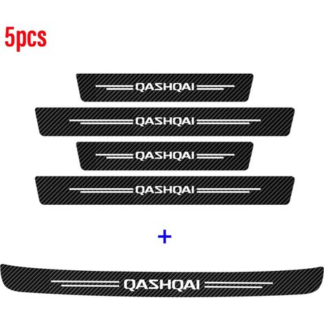 (5 pièces pour QASHQAI) 5 autocollants de seuil de porte pour Nissan Qashqai J10 J11 2021 2020 2019 2018- 2011 2007,protection de coffre,pare-chocs et pédale (1/3)