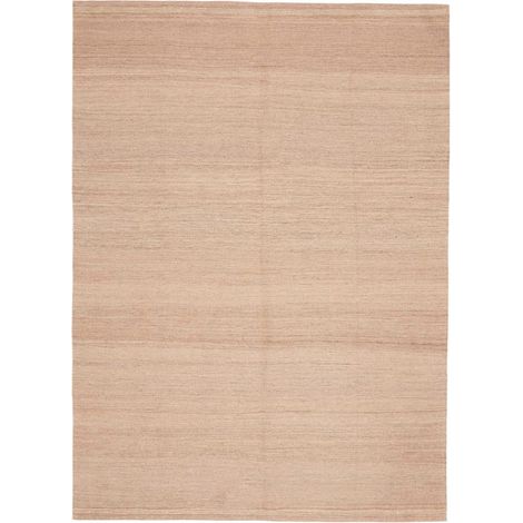 Tapis kilim 171 x 237 cm, faux uni, beige et crème, laine naturelle tissée à plat, artisanat iranien (1/5)