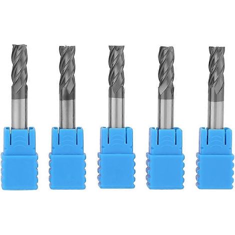 5 Stück Hartmetall-Schaftfräser mit 4 Schneiden, CNC-Fräser, 6 mm Durchmesser x 50 mm Länge