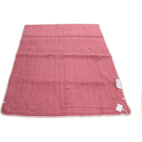 Couverture chauffante électrique en velours rouge, 150x80 cm, pour lit simple ou double, usage maison et dortoir, avec interrupteur intelligent, norme européenne 220V, garniture aléatoire. (1/5)