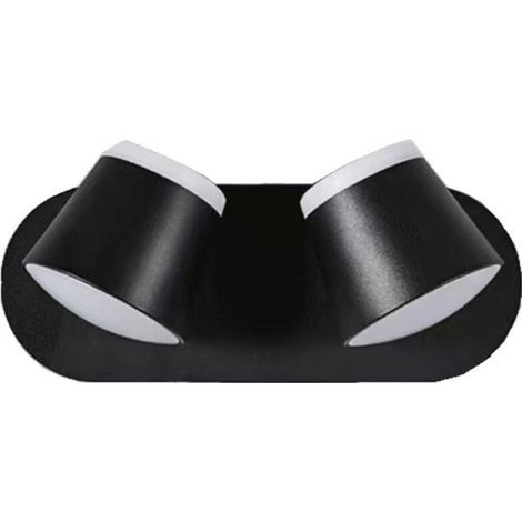 16W Outdoor LED Wall Light, Aluminum, 2 Rotating Spots (360°), Warm White (3000K), Black (1/3)