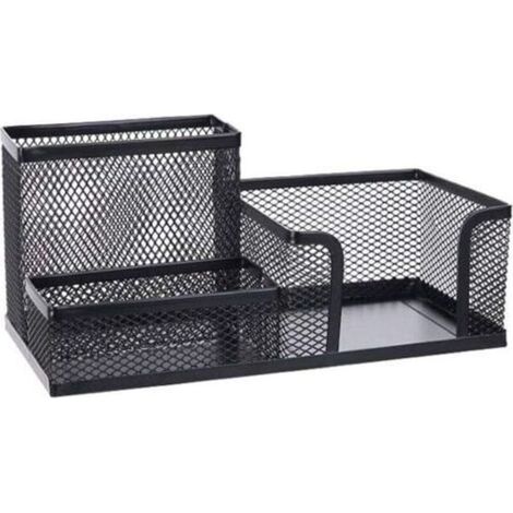 Capuchon de stylo en treillis à trois compartiments, pot à crayons en fer forgé pour le rangement des fournitures de bureau, décoration de bureau (1/4)