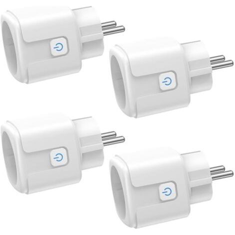 Prise Connectée WiFi, 4 Pièces Prise Intelligente 16A 3680W, Prise WiFi avec Mesure de Consommation Électrique, Contrôle à Distance, Commande Vocale, Compatible avec Alexa & Google - pour l (1/4)