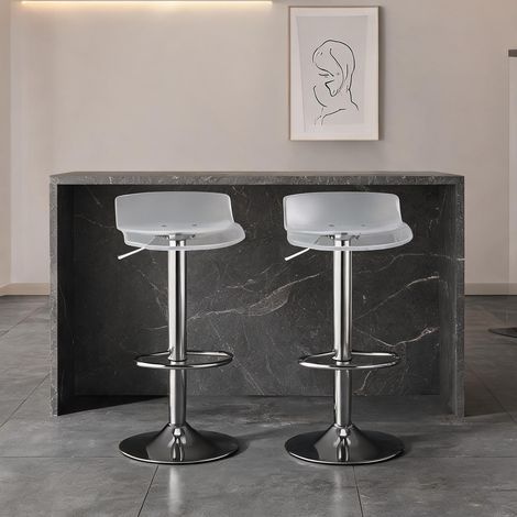 Tabouret de bar transparent en acier 39 x 39 x 87 cm (1/5)