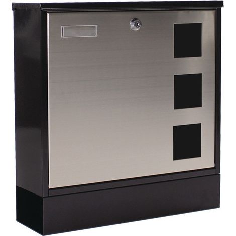 Buzón  Diseño  H.380mm  A.370mm  P.120mm  negro  STA  DIN  C4  ROTTNER