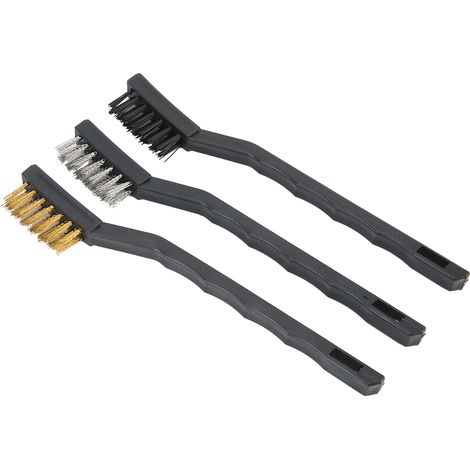 Set mit 3 Reinigungsbürsten für 3D-Drucker: Messing-, Stahl- und Nylonbürsten zur Reinigung von Staub und Rost von Düsen und Heizbett. (1/5)