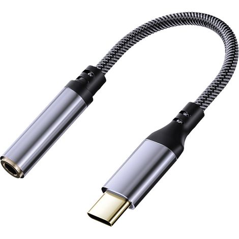 Adaptateur USB-C vers prise jack 3,5 mm, adaptateur audio numérique pour écouteurs (auxiliaire auxiliaire vers USB-C), adaptateur pour écouteurs (auxiliaire auxiliaire vers USB-C)