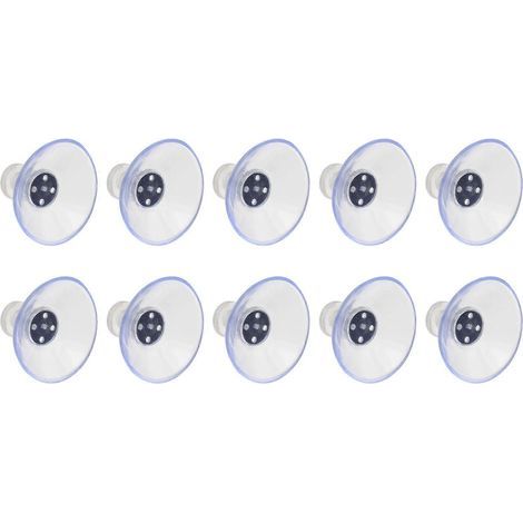 10 ventouses transparentes et robustes pour serrage manuel avec écrou presse-étoupe-4x4cm-transparent (1/3)