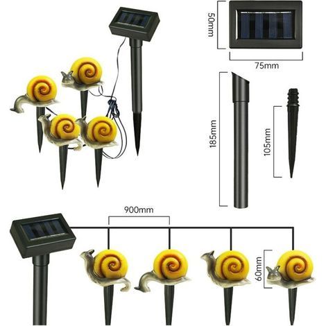 Solar Figurine Outdoor Solar Lamp, Set of 4 Colorful Waterproof Lamps on Stakes, Animal Simulation, String Lantern (1/2)