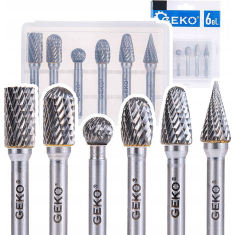 Set di frese per metallo da 6 mm, 6 pezzi in carburo di tungsteno GEKO G37498