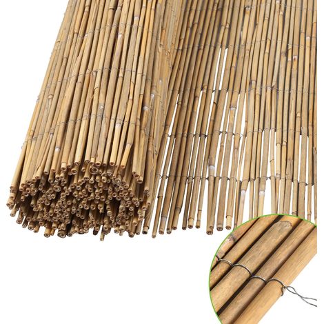Wolketon Schilfrohrmatte 120×600 cm Schilf Sichtschutzmatte für Balkon, Garten & Terrasse