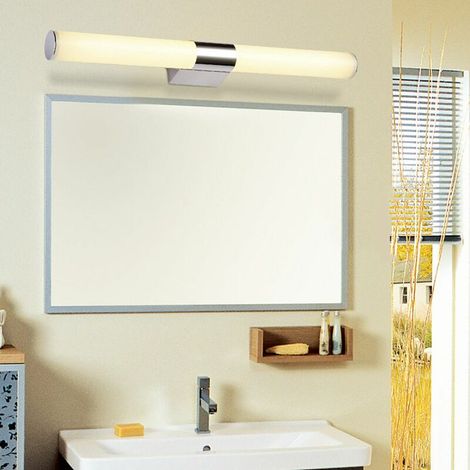 Miroir frontal de salle de bain Miroir LED moderne acrylique pour toilettes murales jaune, (1/5)