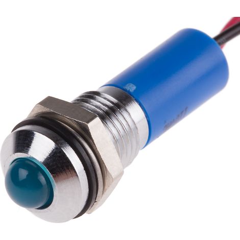 Voyant LED lumineux Bleu RS PRO, dia. 8mm, 110V c.a., IP67 ( Prix pour 1 ) (1/2)
