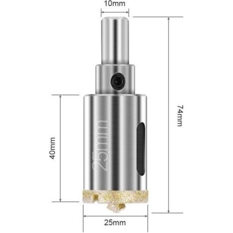 Scie Cloche Diamant 25 mm, Foret Diamant avec Foret Guidage Central, Scie Cloche Carrelage avec Revêtement de Surface en Diamant pour Coupe de Verre, Carrelage, Céramique, Marbre, Calcaire