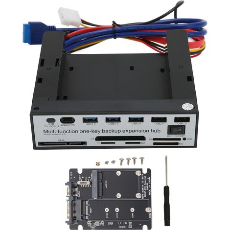 Panneau avant multimédia pour PC avec sauvegarde en un clic, disque 16TB M.2/NGFF/MSATA, multifonctionnel pour bureau (1/5)