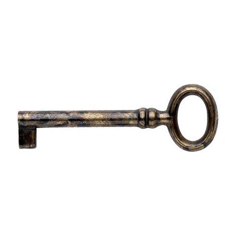 CHIAVE MOBILI ANTICO MG8424 METALSTYLE - ZAMA OTTONE ANTICATO MM 70- 10 pezzi