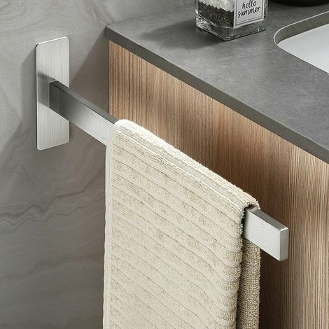 Porte-serviettes mural en acier inoxydable 304 – Bras unique sans perçage – Dimensions 39,07 x 12,50 x 5,79 cm – Résistant à la corrosion (1/5)