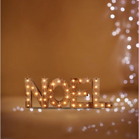 Paris Prix - Décoration Lumineuse mot Noël 44cm Blanc Chaud