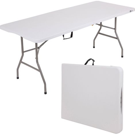 MESA DE JARDÍN CATERING MALETA TURÍSTICA PLEGABLE EXTENSIBLE 180 cm (1/5)
