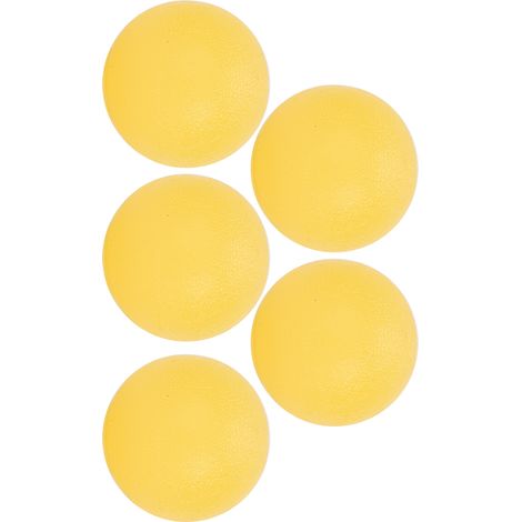 Lot de 5 balles de massage doigts main fitness en silicone jaune, dureté 15, renforcement musculaire et rééducation (1/5)