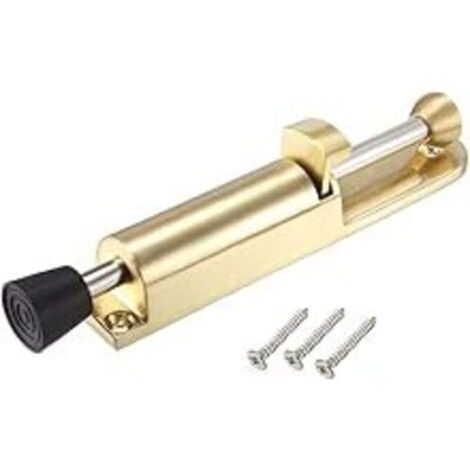 Adjustable Footed Door Stop, Spring Loaded Door Stop with Screws, Zinc Alloy Floor Door Stop, Suitable for Indoor and Outdoor Use, Gold (1/4)