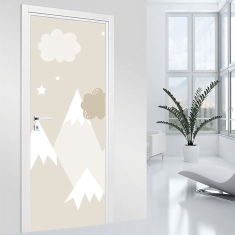 Stickers pour porte Enfants - Montagne - 63 x 205 cm - Adhésif MAT (1/2)