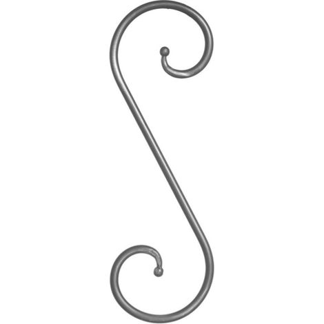 Riccio a S - Altezza 370mm Larghezza 120mm tondo Ø12mm - Ferro battuto - Saldatura