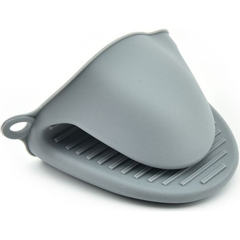 2 paires de gants de four épais en silicone résistant à la chaleur (gris) pour cuisiner, cuire au four, griller et griller (1/5)