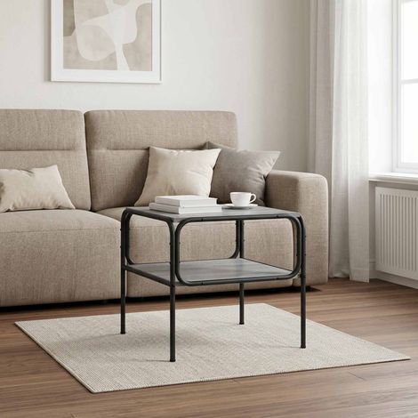 vidaXL Mesa lateral Sonoma gris 100 x 50 x 46 cm Madera de ingeniería (1/5)