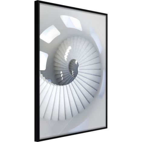 Affiche Murale Encadrée "Spiral Stairs" 40 x 60 cm Noir