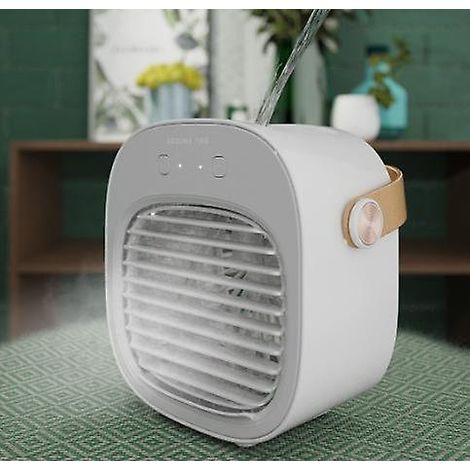 Mini climatiseur portable blanc silencieux à 3 vitesses et ventilateur de bureau USB (1/4)