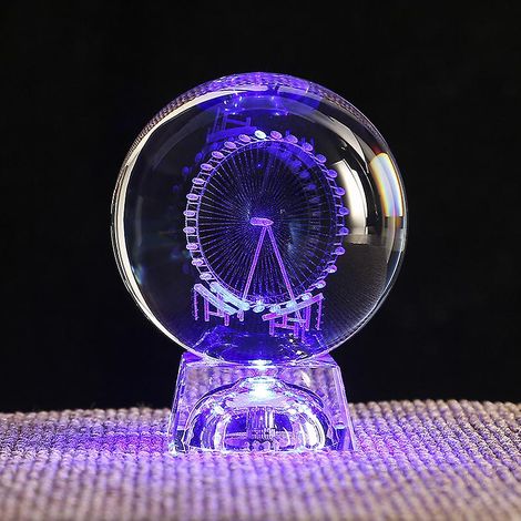 Boule de cristal 3D du système solaire avec base LED, veilleuse astronomique pour la décoration intérieure, pour petite amie, épouse, mère, femme (1/5)
