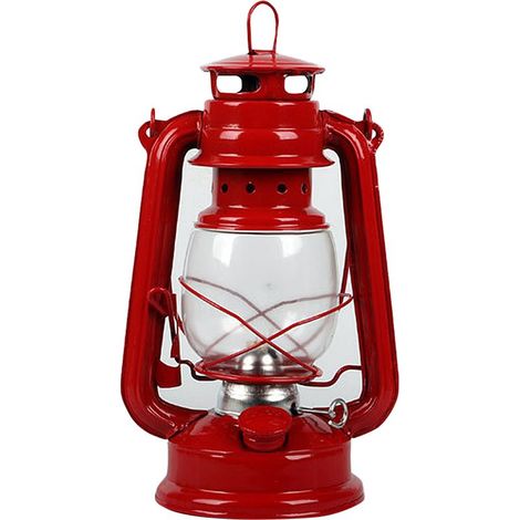Ornement de lampe à pétrole en fer de style rétro, rouge, convenant à une chambre ou une table de chevet (1/5)