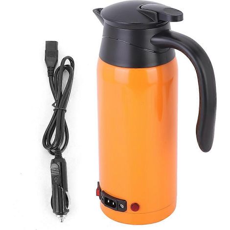 Gourde électrique portable 800ml 12V/24V pour camion, mug chauffant grande capacité, bouilloire de voiture, tasse thermique à eau chaude, usage voyage et routier. (1/5)