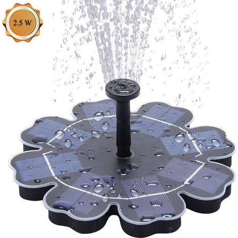 Pompe à eau solaire 2.5W flottante pour bassin et aquarium – Hauteur de pulvérisation jusqu'à 70 cm – Énergie solaire sans batterie (1/5)