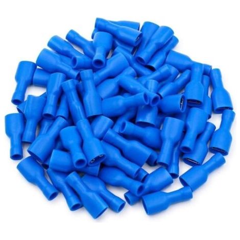 Prise à connecteur rapide en vinyle entièrement isolée, FDFD2-250, cosse de cable 6,3 x 0,8 mm, pour 1,5-2,5 mm2 (16-14 AWG), bleu, 100 pièces (1/5)