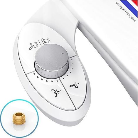Toilet Bidet Kit for Intimate Hygiene - Dual Jet - Toilet Compatible - For Left or Right Water Inlet - Made of ABS - Taharat - (1/4)