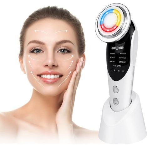 Appareil Anti Rides Visage, Appareil Massage Visage Masseur Facial, Dispositif Multifonctionnel de Soin Visage Anti-âge avec EMS et Chaud, Froid, pour Anti-âge, Améliore, Raffermit Lisse La Peau (1/5)