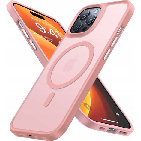 Custodia magnetica opaca per MagSafe per Apple iPhone 15 Pro + vetro matsejf03PINK (1/2)