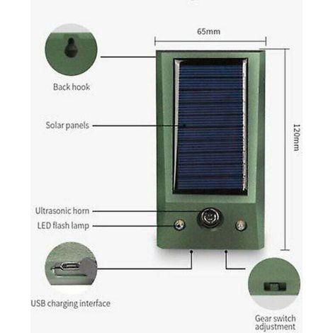 Repellente a ultrasuoni ad energia solare per cani e gatti, repellente per volpi e altri parassiti, deterrente per il giardino (1/3)