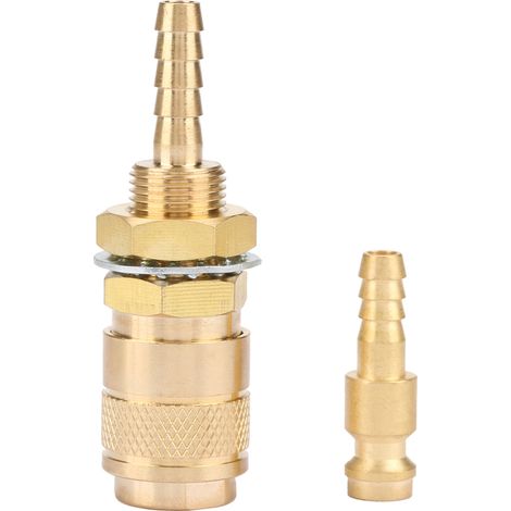 Raccord rapide M6 pour gaz et eau, compatible avec les torches de soudage MIG et TIG (or). (1/5)