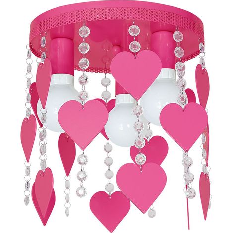 Plafonnier Milagro Corazon 3xE27 rose cristal LED 30cm