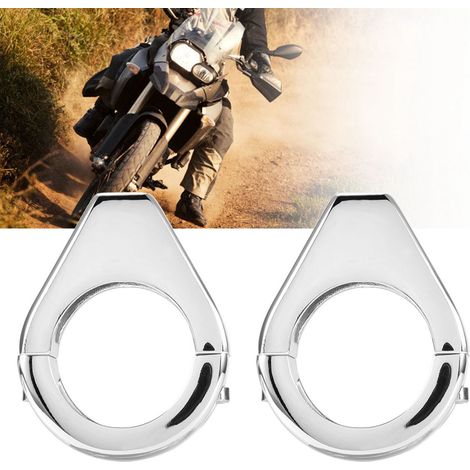Support de fixation clignotant moto en alliage d'aluminium, colliers de fourche 41mm, argenté, kit accessoire personnalisé. (1/5)
