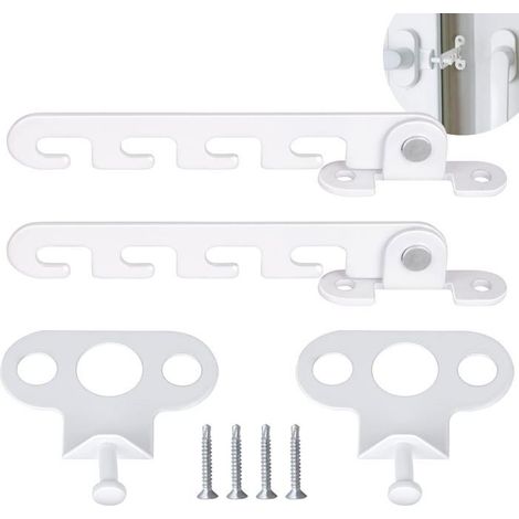 Entrebâilleur de Fenêtre à Battant 2 PCS Restricteur de Fenêtre, Loquets de Fenêtre avec 4 Vis (Blanc) (1/5)