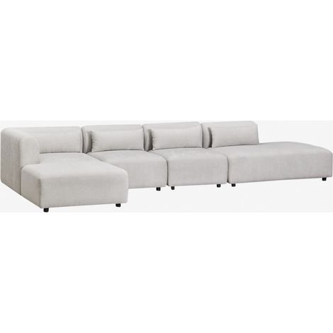 SKLUM 4-teiliges modulares Ecksofa mit Chaiselongue rechts und Fogler-Hocker                                   